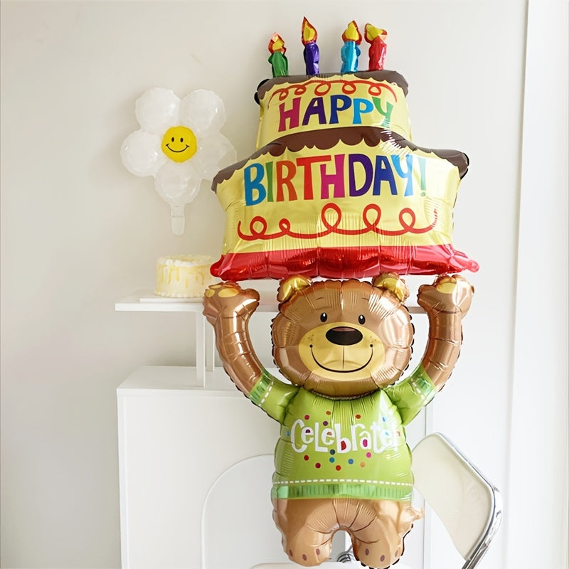 1pc Birthday Party Balloons Bear Cake Balloons & Decoration