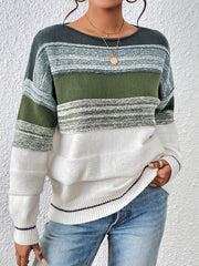  Colorblock Sweater Women's Long Sleeve Pullover Jumper
