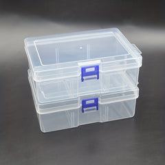 2pcs Medium Transparent Plastic Storage Boxes for Jewelry Crafts Cosmetics