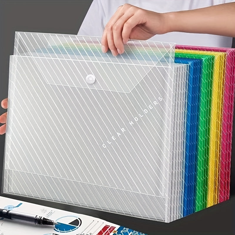10pcs Waterproof Transparent File Bag Large Capacity Office Supplies
