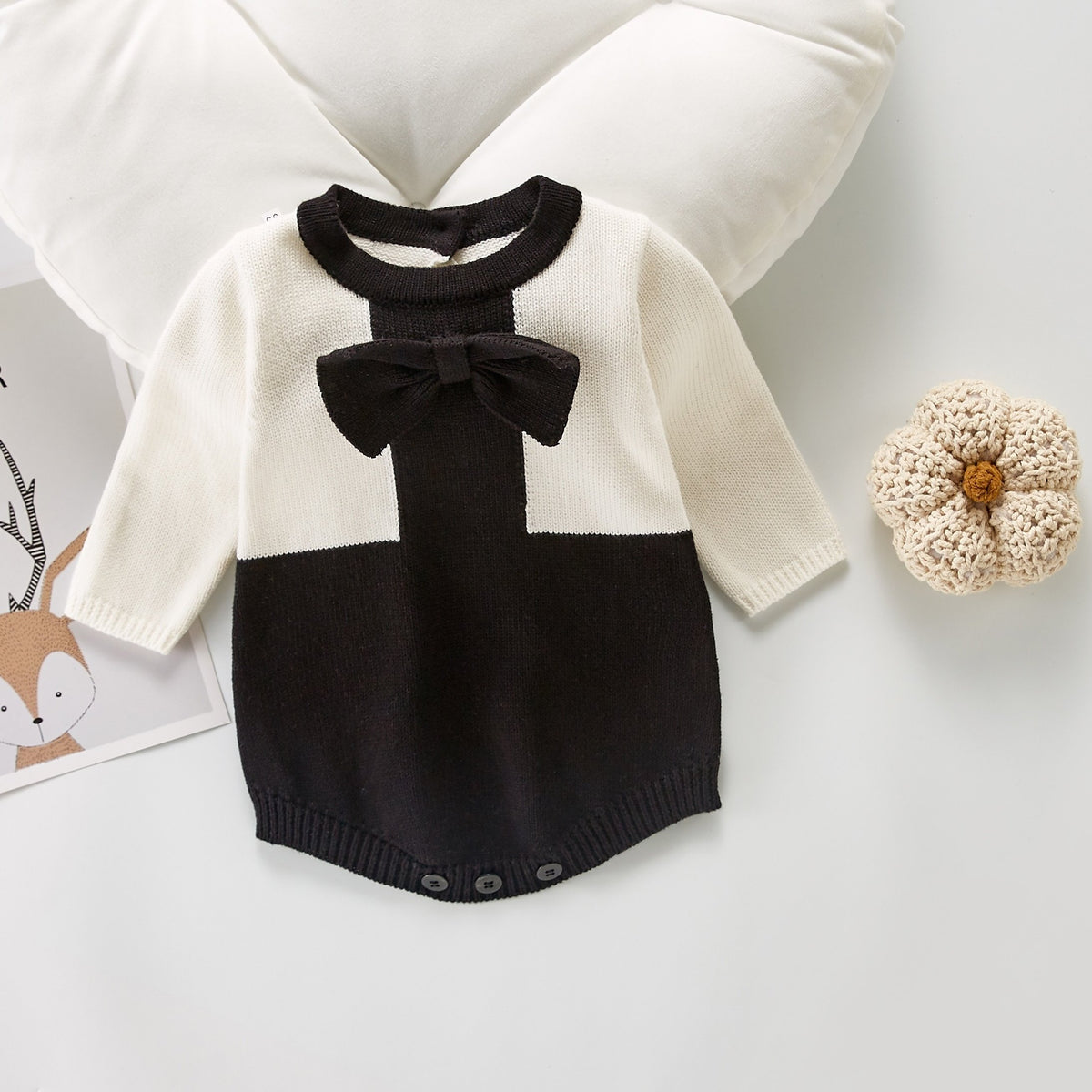 Baby Girls Bow Long Sleeve Bodysuit