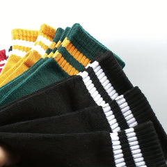 5 10 Pairs Stripe Print Socks Breathable Women's Short Stockings