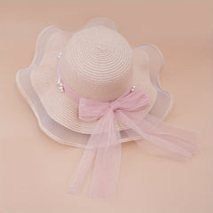 Polyester Sunscreen Mesh Hat Summer Unisex Hat Straw Hat Large Brim Sun Hat
