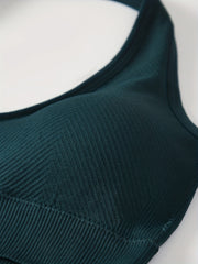 3pcs Halter Sports Bras Comfy & Breathable Fitness Intimates Bra