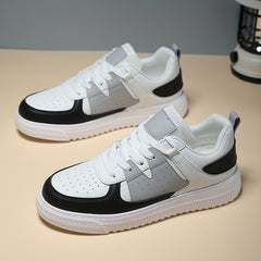 Women's Block Faux Leather Skate Shoes Lightweight Wear Resistant