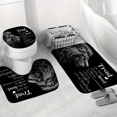 Wildlife Lion Inspirational Quote Shower Curtain Set