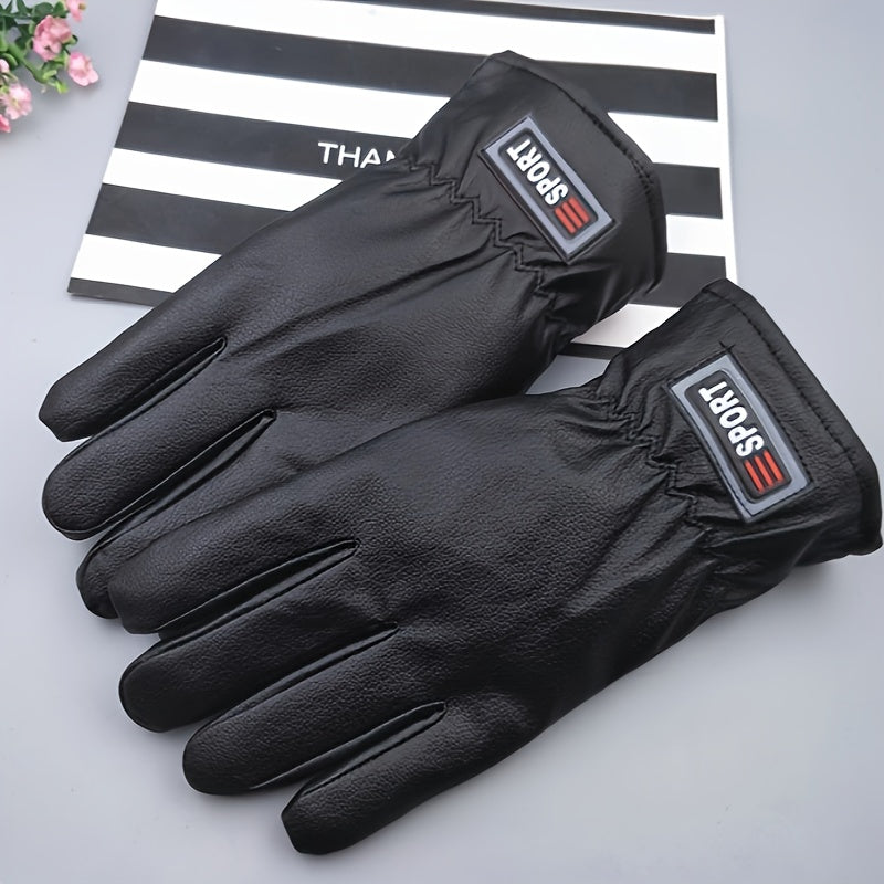 Men's Winter Velvet Gloves Ski Driving Running Cycling Gloves