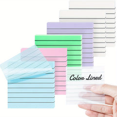 6 Lined Transparent Sticky Notes 7.62cmx7.6cm Soft Clear