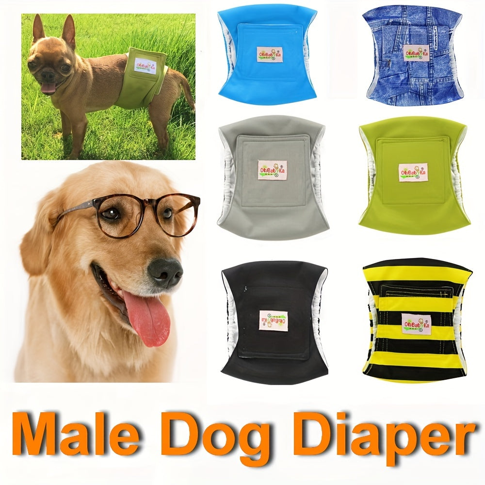 Washable Male Dog Belly Bands 4 Layers Maximum Protection Comfort