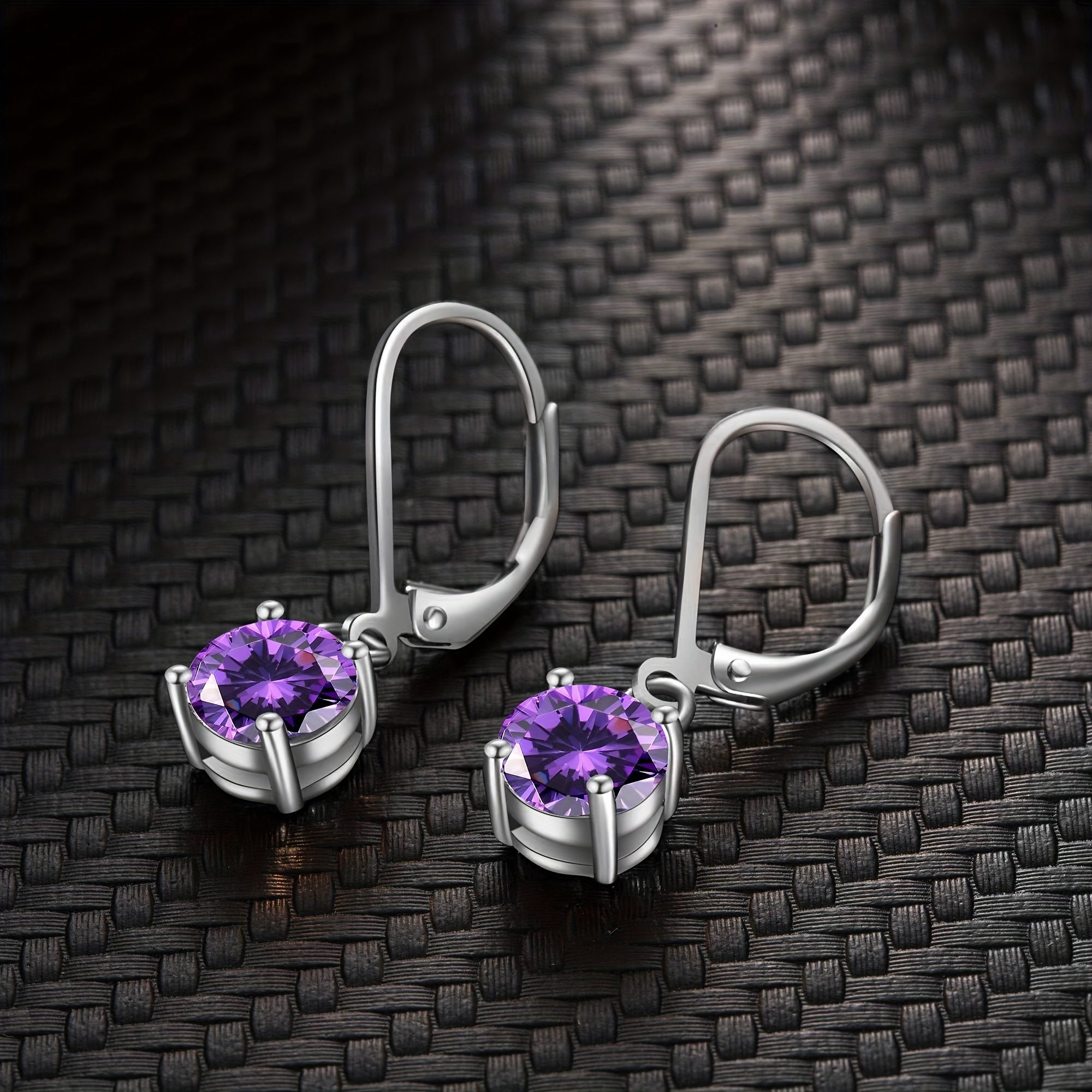 Zircon Drop Earrings - Bright & Vibrant Dangle Aretes, Leverback Hoop for Girls