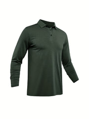 Mens Casual Long Sleeve Golf Tennis Shirt Quick Dry Equestrian Clothing