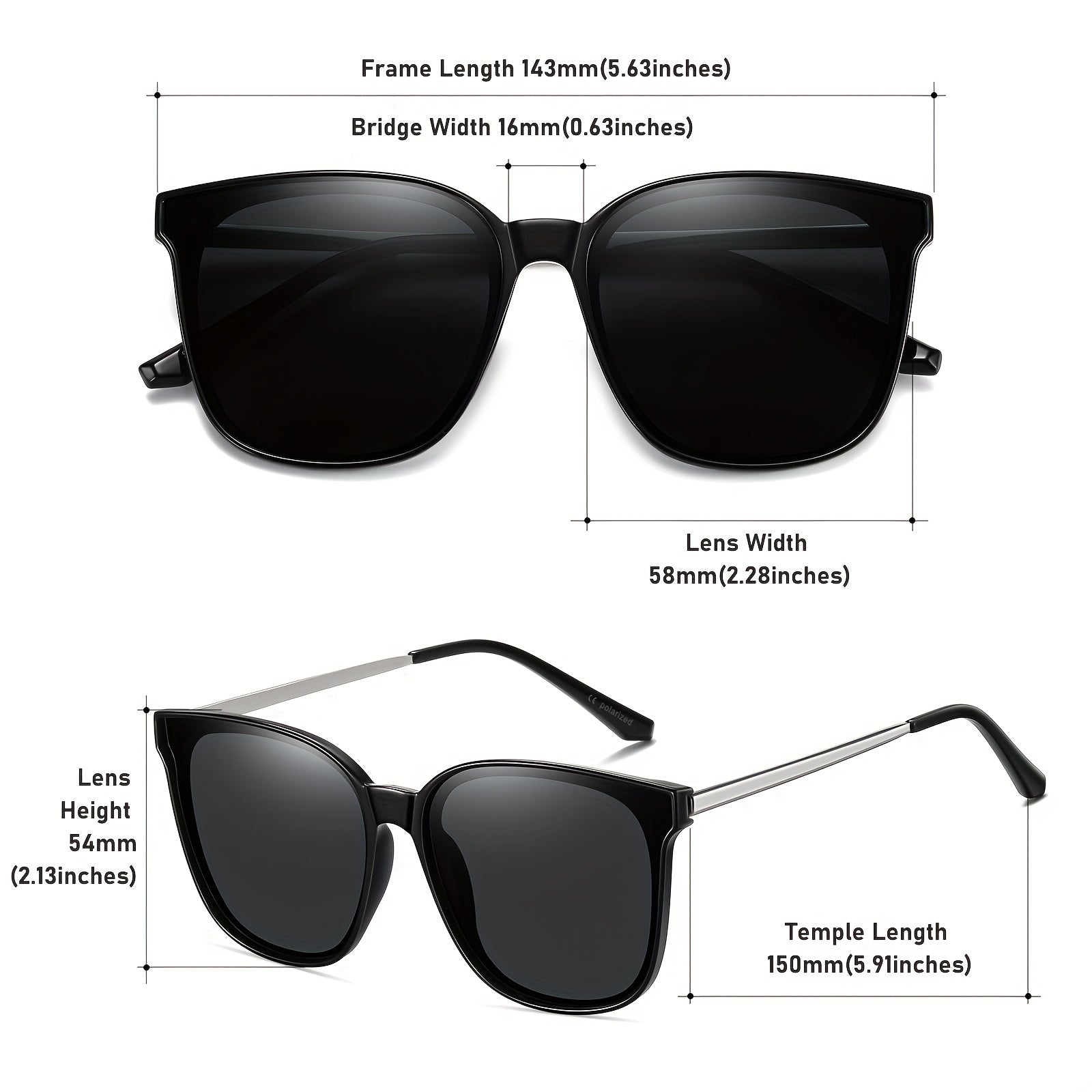 WZERRY Vintage Round Frame Polarized Sunglasses UV400