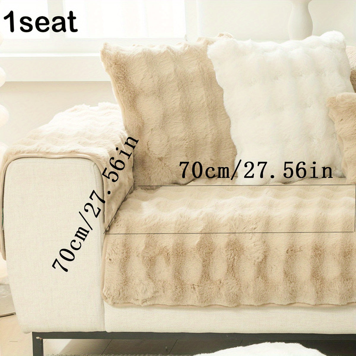 Faux Fur Rabbit Velvet Sofa Slipcover Anti slip Warm And Soft Sofa Cover