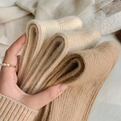 3 Pairs Solid Socks Comfy & Warm Women's Stockings