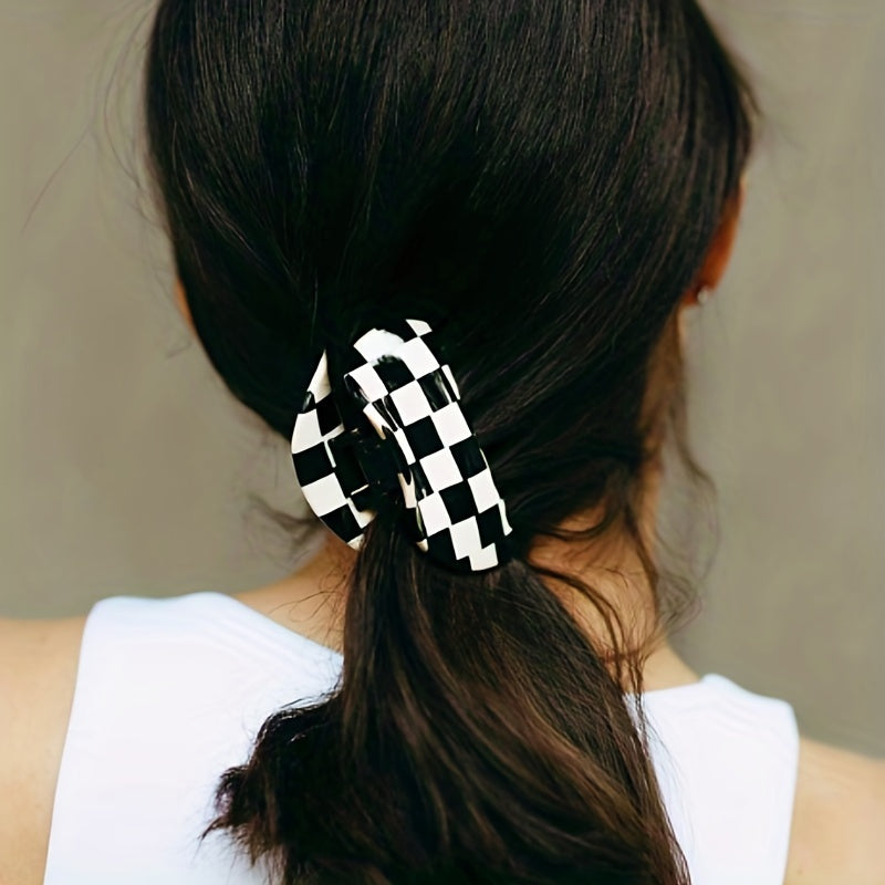 2pcs Plaid Non-slip Grippers 80s Retro Girls Shark Claw Classic