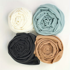 4pcs Chiffon Scarf Solid Hijab Thin Breathable Shawl Women Casual Headscarf