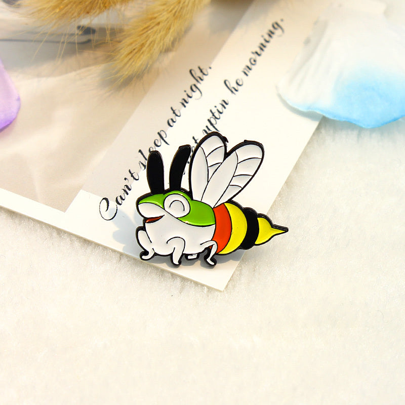 Frog & Bee Pattern Combo Pin for Jackets, Shirts, Backpacks