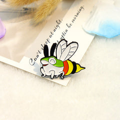 Frog & Bee Pattern Combo Pin for Jackets, Shirts, Backpacks
