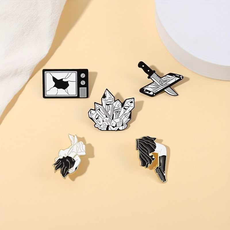 Japanese Sadako Pattern Brooch Mobile Phone Decoration Crystal Pin
