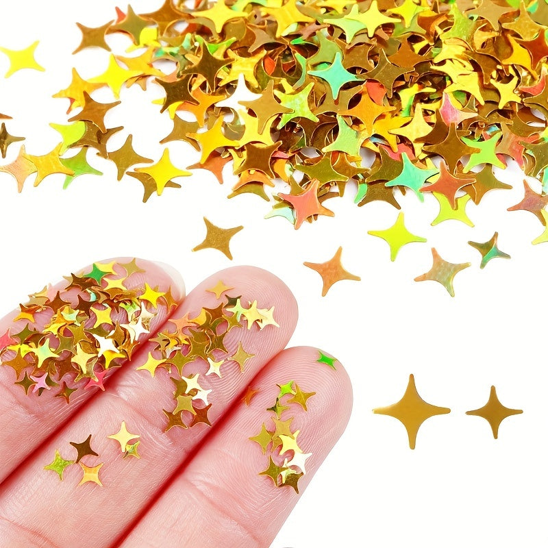 Holographic Star Glitter Flakes Resin Fillers Nail Art