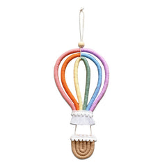 Nordic Rainbow Hot Air Balloon Wall Hanging with Tassel