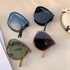 Foldable Square Sunglasses Casual Jelly Rivet Decor UV400