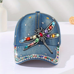 Dragonfly Patch Baseball Cap Distressed Dad Hat Sun Hats For Women