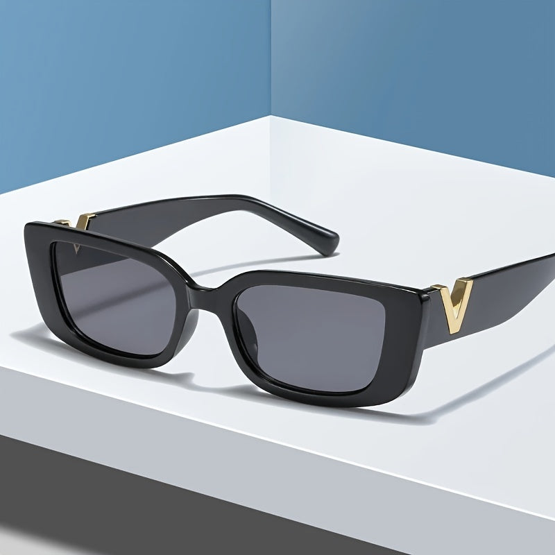 Retro Rectangle Frame Sunglasses UV Protection