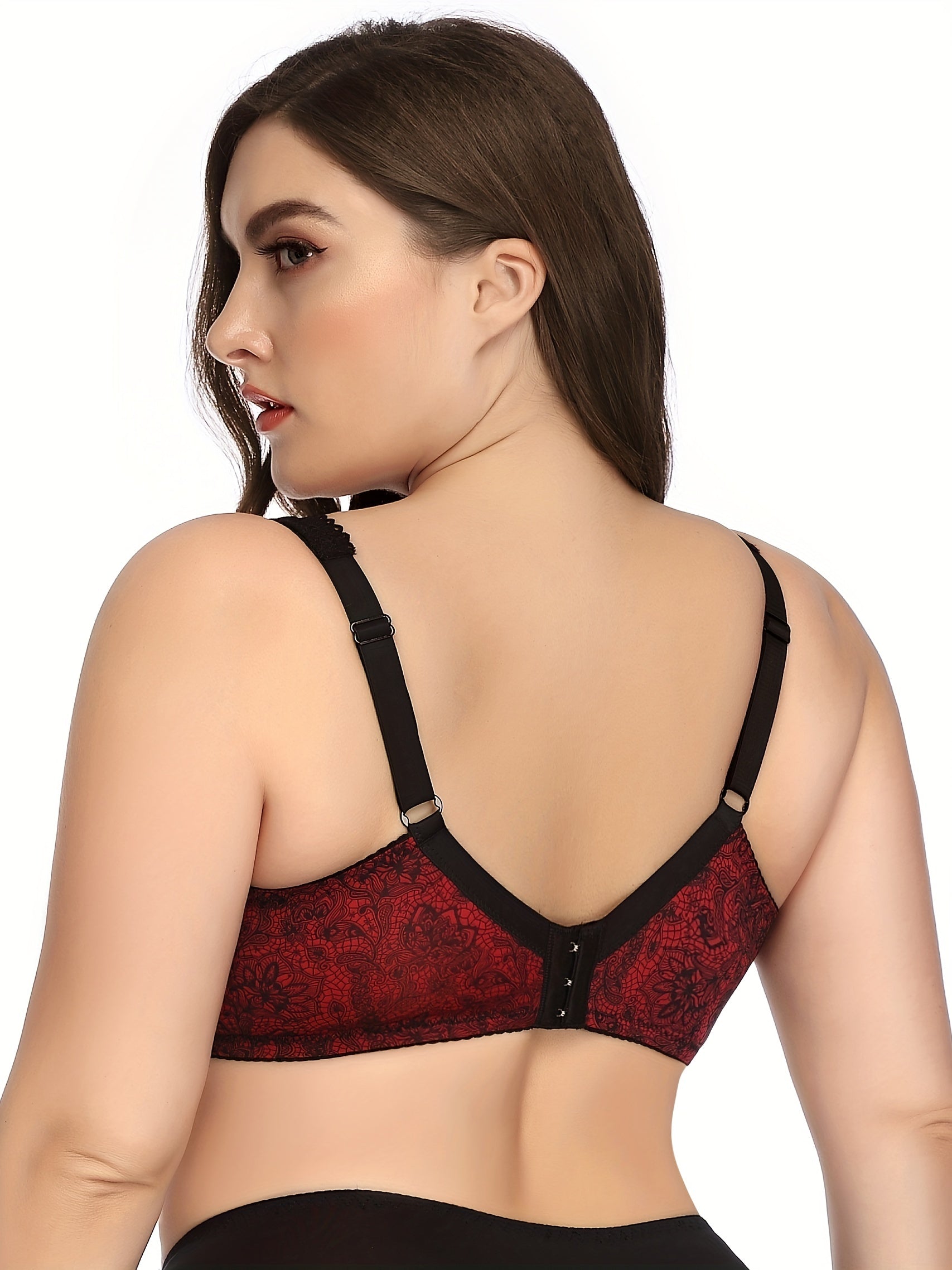  Lace Floral Print Thin Bra Women's Seamless Bralette