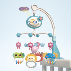 Baby Bedside Toy Stroller Bell Music Rotator Remote Control Light