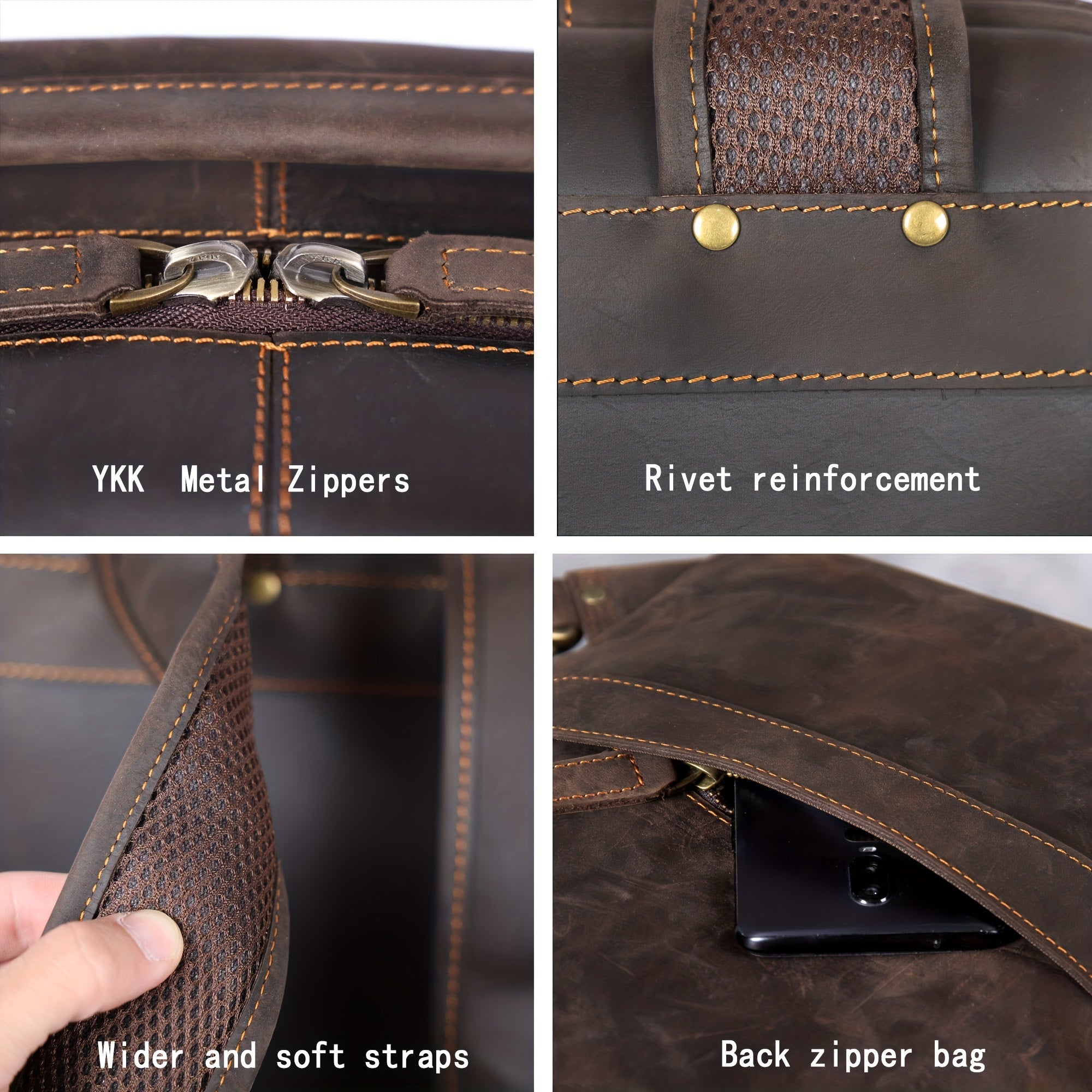 Retro Leather Backpack Men's Casual Large Capacity