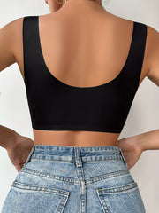 Scallop Trim Wireless Bra Wide Straps Lingerie