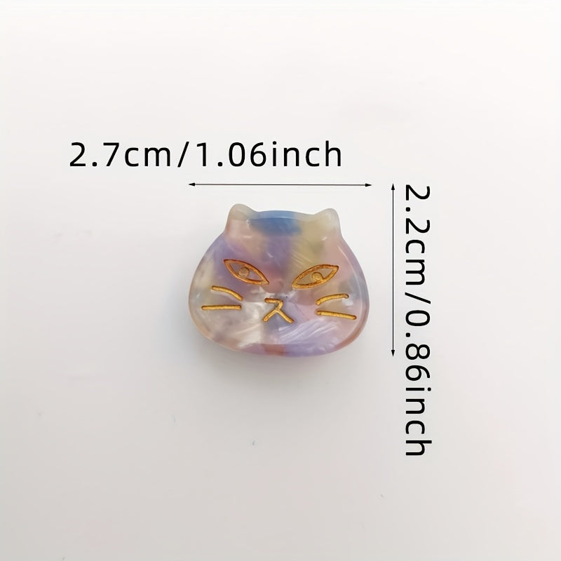 5pcs Cat Hair Clips Mini Hair Claw Tortoise Shell Acetate Resin Marble Hair