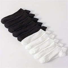 10 Pairs Solid Low Cut Socks Soft & Comfy Women's Stockings