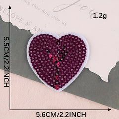 5pcs Love Mixed Sequins Patches For Girls Clothing DIY Iron on Style Stickers