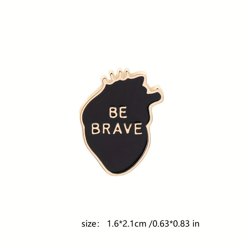 BE BRAVE Heart Brooch Accessories