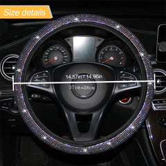Crystal Diamond Steering Wheel Cover Safe Bling Car Accessory