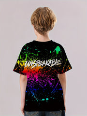 UNSPEAKABLE Print T shirt Casual Short Sleeve Top Unisex Tee