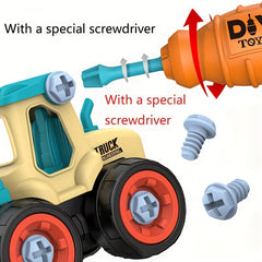 4 Piece DIY Engineering Toy Set Construction Vehicles for Kids Ages 3