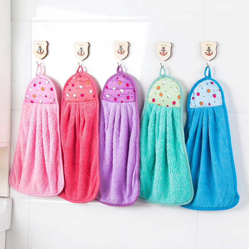 3pcs Coral Fleece Hand Towel Lint Reusable Washable for Kitchen and Bathroom