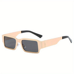 Square Metal Frame Sunglasses For Women Men Tinted Lens Glasses UV400