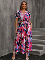  Casual Dress Women's Plus Allover Print Maxi Dress