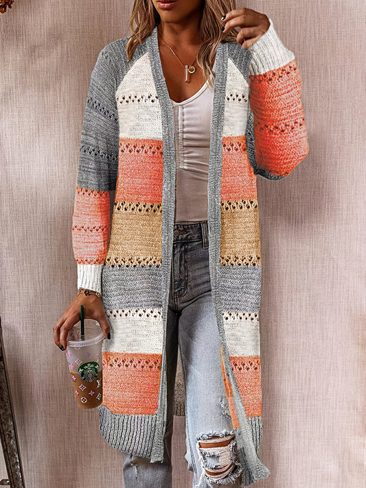 Eyelet Embroidered Open Front Cardigan