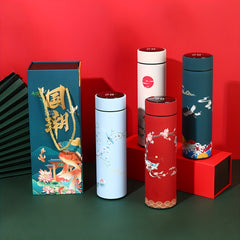 500ml Stainless Steel Vacuum Water Cup Chinese Style Insulated Bottle