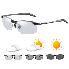 Photochromic Driving Fishing Sunglasses Men Night Vision Decorative Glasses