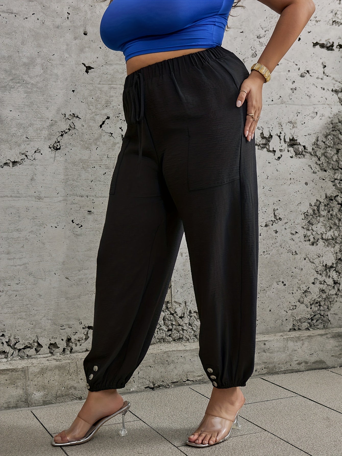  Women's High Rise Jogger Trousers With Pockets