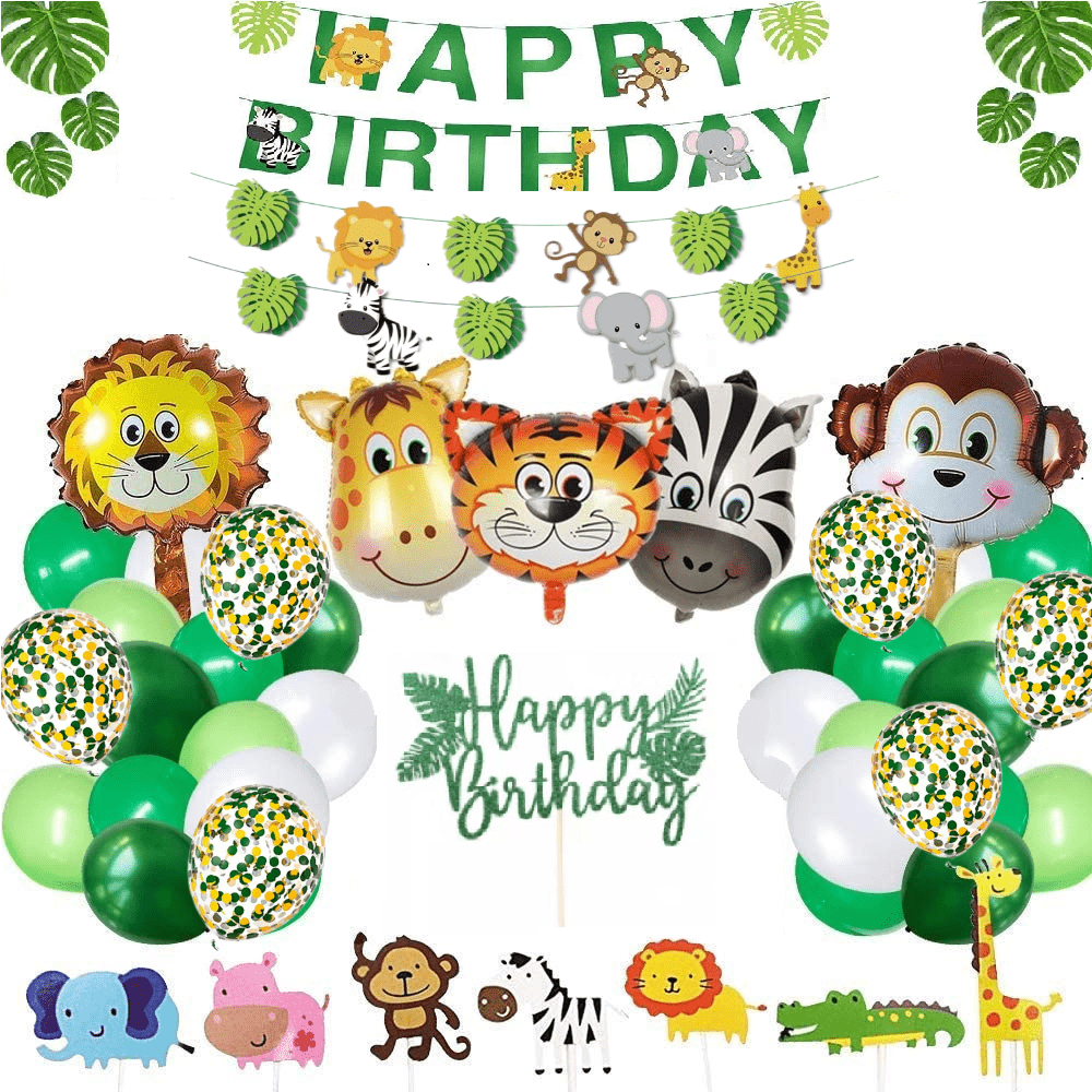 76pcs Jungle Theme Balloon Chain Arch Birthday Party Decoration