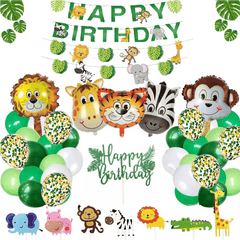 76pcs Jungle Theme Balloon Chain Arch Birthday Party Decoration