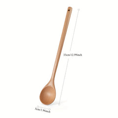 1pc Wooden Mixing Spoon Salad Servers Cooking Spoons Wood Kitchen Utensils