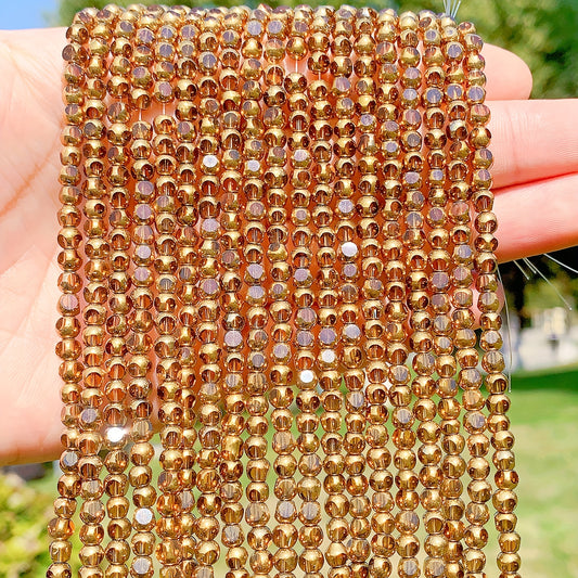 55pcs Golden Edge Faceted Crystal Glass Beads Set for Bracelet DIY